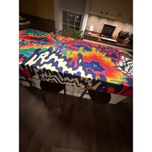 Psychedelic Liquid Drip Tablecloth/ Wall Hanging-Colorful Abstract Art